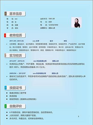 清算人员简历表