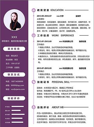 融资经理融资主管个人简历范本