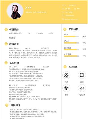 电子工程师技术员个人简历模板