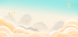 简约大气鎏金线条国潮背景