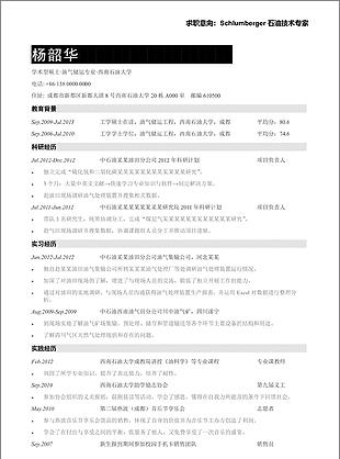 个人求职简历模板