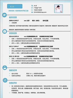 互联网软件开发工程师简历简介