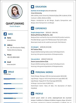 简单求职个人英文简历模板