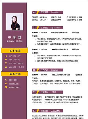 培训策划人才简历