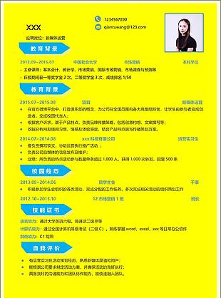 新媒体运营个人简历模板