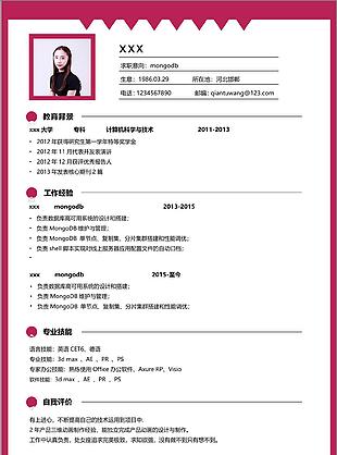 mongodb个人简历模板