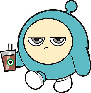 手绘卡通蓝色主题趣味形象