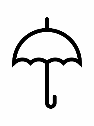 创意黑色线条手绘简笔画雨伞