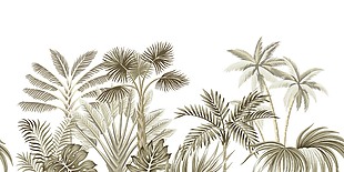 素雅唯美热带风景插画