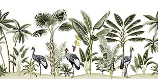 热带雨林自然风光风景画