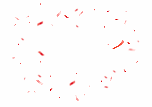 简洁红色节日彩带漂浮素材设计
