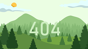 扁平卡通风森林404网页页面设计