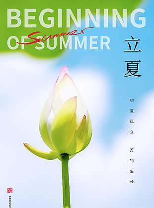 初夏已立简约传统立夏节气海报