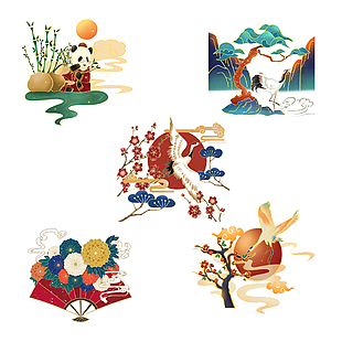 国潮手绘创意国风意象图案