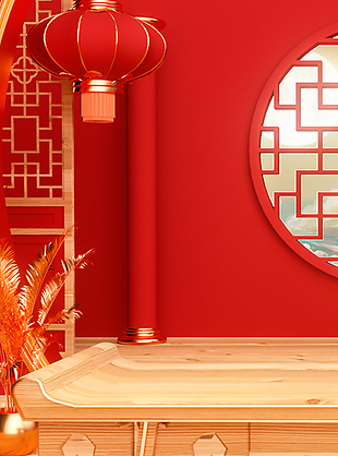 中国风红色传统中式意象主题背景