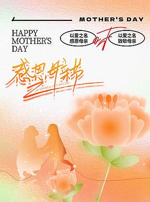 以爱之名唯美温馨母亲节海报