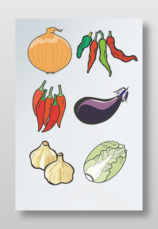 卡通手绘蔬菜主题插画图案
