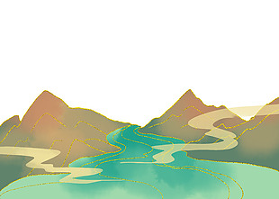 中式山水意境插画