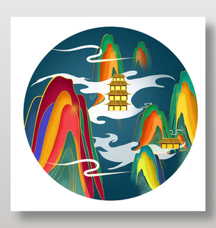 古典美学国风禅意风景插画
