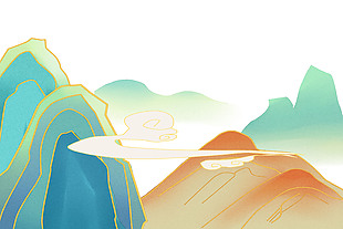 简约国风写意风景插画