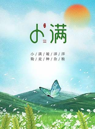 小得盈满二十四节气小满宣传海报
