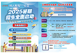 2025暑期培训机构招生宣传单设计