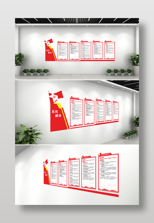 五化建设背景墙展板设计