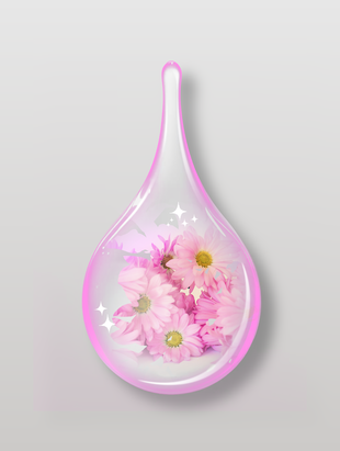 粉色小雏菊水滴形状装饰图案