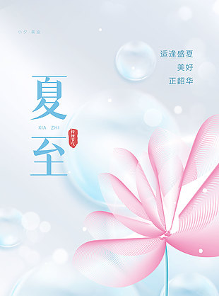 适逢盛夏美好正韶华唯美创意荷花海报