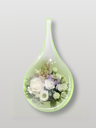 鲜花花束水滴形状装饰图案