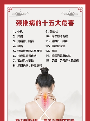 颈椎病的危害主题海报