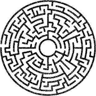 圆形迷宫图案设计插画