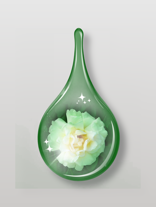 栀子花绿色水滴形状装饰图案