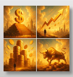 金融市场投资增长箭头插图