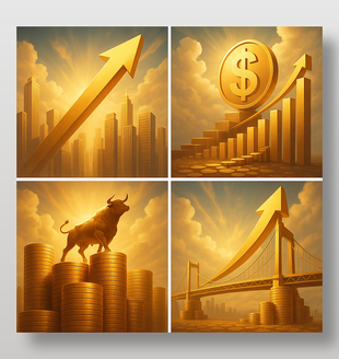 经济发展金融背景上升箭头插图