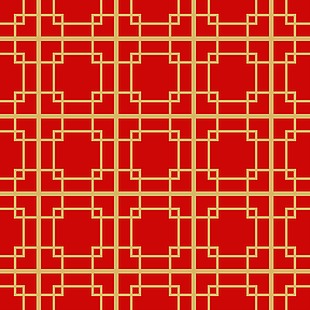 红色中式古典图案装饰