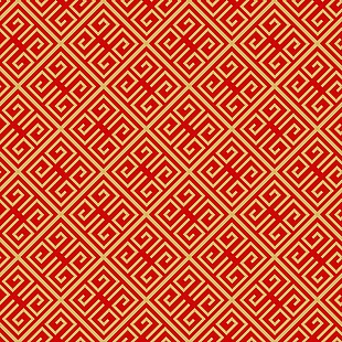 红色复古古典花纹装饰