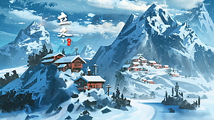 萧瑟清冷漫天飞雪立冬节气插画