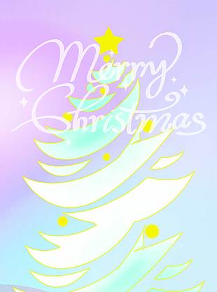 浅紫色圣诞节岁岁平安节日海报