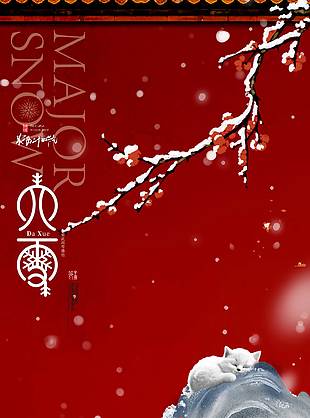 万物收藏雪之伊始大雪节气海报