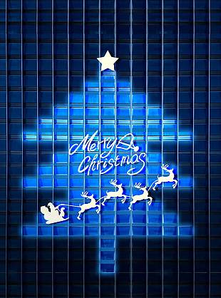 格纹风圣诞节平安喜乐节日海报