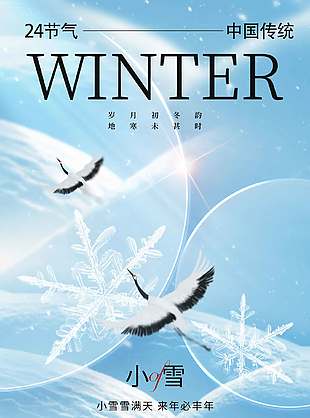 岁月初冬韵中国传统小雪节气海报