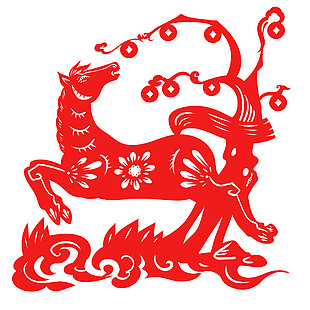 创意中国风马年窗花贴纸