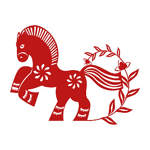 马到成功马年窗花贴纸