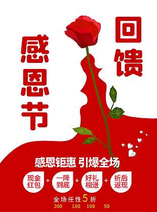 感恩钜惠引爆全场促销活动海报