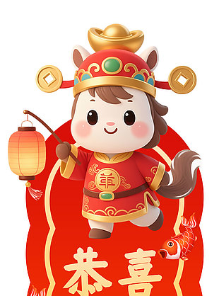 恭喜发财马年喜庆装饰设计