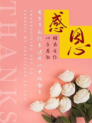 因为有你心存感激感恩节活动海报