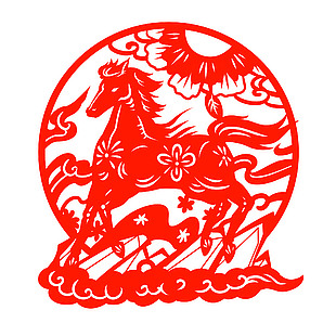 一马当先马年窗花贴纸