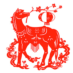 马年新年春节窗花贴纸