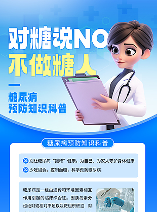 创意大气糖尿病预防知识科普海报